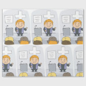 Minister die preekt voor de gemeente cadeaupapier (Vlak)