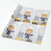 Minister die preekt voor de gemeente cadeaupapier (Uitgerold)