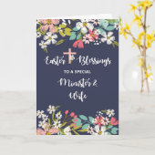 Minister en vrouw Pasen van Risen Christus Kaart (Gele Bloem)