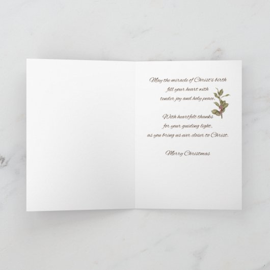 Minister & Familie Kerstmis Zegeningen en Bedankt Kaart (Binnen)