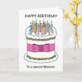 Minister Happy Birthday Kaart (Gele Bloem)