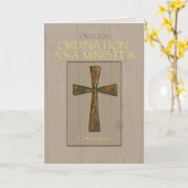 Minister Ordination Gefeliciteerd, Metal Cross Kaart (Gele Bloem)