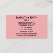 Minister Peach Damask Visitekaartje (Achterkant)