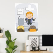 Minister preekt voor gemeente poster (Thuiskantoor)
