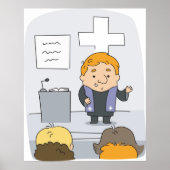 Minister preekt voor gemeente poster (Voorkant)