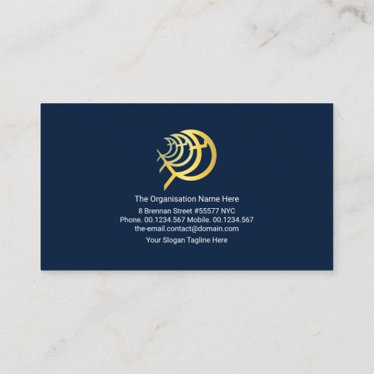Minister van Blauwe Oceaan Gold Ichthus Fish Wave  Visitekaartje (Achterkant)