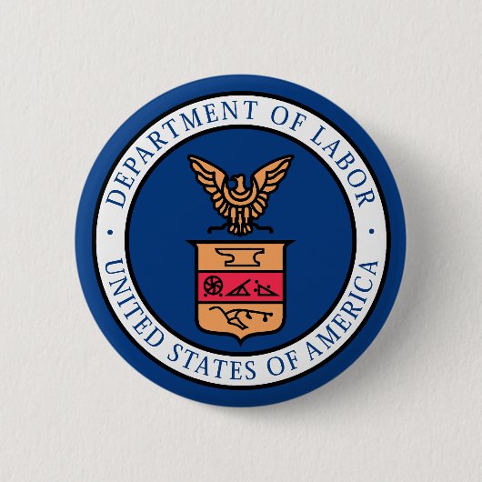 Ministerie van Arbeid Ronde Button 5,7 Cm (Voorkant)