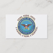 Ministerie van Defensie DOD VVV Shield Visitekaartje (Achterkant)