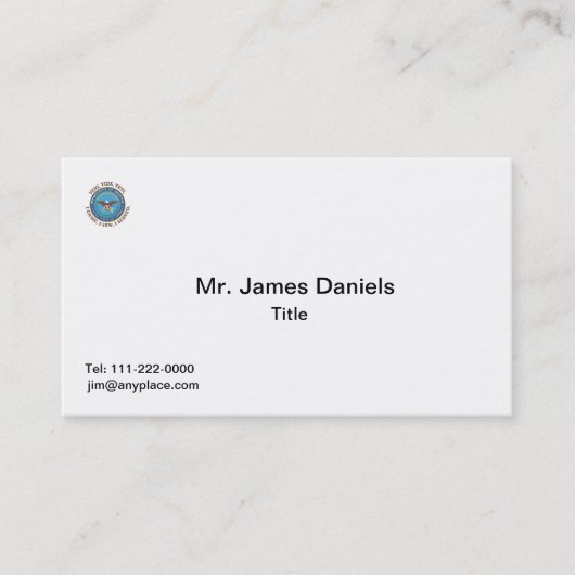 Ministerie van Defensie DOD VVV Shield Visitekaartje (Voorkant)