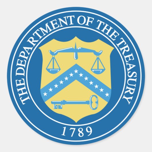 Ministerie van Financiën Ronde Sticker (Voorkant)