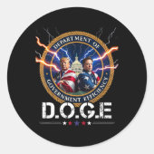 Ministerie van overheidsefficiëntie Doge Trump 47t Ronde Sticker (Voorkant)