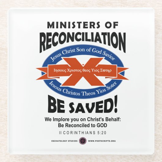 Ministers van Verzoening Glazen Onderzetter (Voorkant)