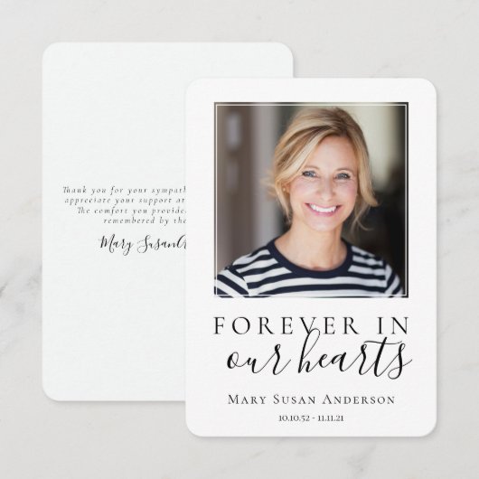 Ministraliste fotosympathie bedankkaart (Voorkant / Achterkant)