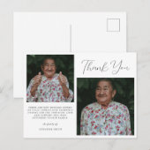 Ministraliste twee fotosympathie begrafenis bedank briefkaart (Voorkant / Achterkant)