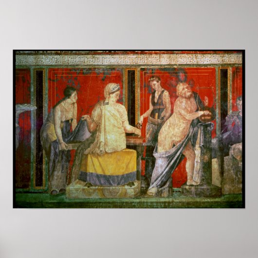 Ministrant die een dienblad met voedsel draagt poster (Voorkant)