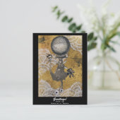 Ministry of Travel Steampunk Briefkaart (Staand voorkant)