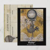 Ministry of Travel Steampunk Briefkaart (Voorkant / Achterkant)