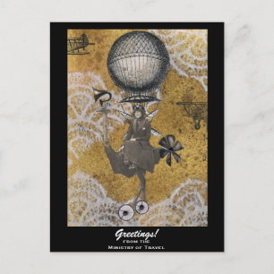 Ministry of Travel Steampunk Briefkaart