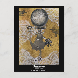 Ministry of Travel Steampunk Briefkaart