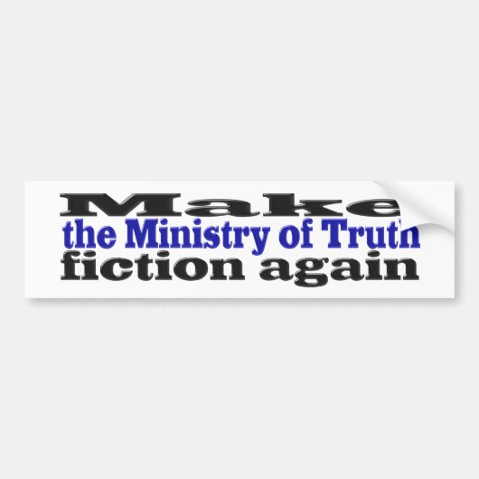 Ministry of Truth Fake News black and blue text Bumpersticker (Voorkant)