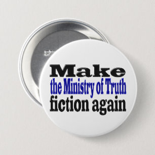 Ministry of Truth Fake News black and blue text Ronde Button 7,6 Cm