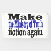 Ministry of Truth Fake News black and blue text Spandoek (Horizontaal)
