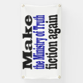 Ministry of Truth Fake News black and blue text Spandoek (Verticaal)