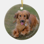 Miniture Dachshund Running Keramisch Ornament (Voorkant)