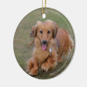 Miniture Dachshund Running Keramisch Ornament (Links)