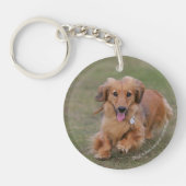 Miniture Dachshund Running Sleutelhanger (Voorkant)