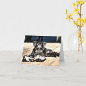 Miniture Schnauzer Note Kaart #2 - leeg (Gele Bloem)