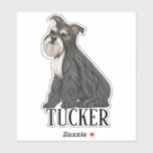 Miniture Schnauzer Persoonlijke naam Sticker (Vel)