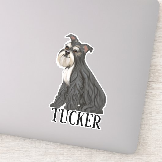 Miniture Schnauzer Persoonlijke naam Sticker (Detail)