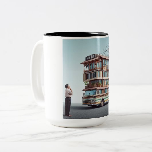 Minivan Camper Funny Coffee Mok - Lach dagelijks (Voorkant links)