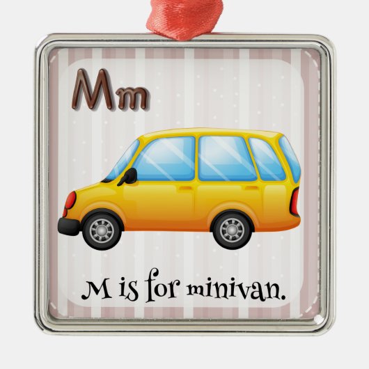 Minivan Metalen Ornament (Voorkant)