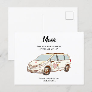 Minivan Moeder Moederdag Schattige Beste Moeder Briefkaart