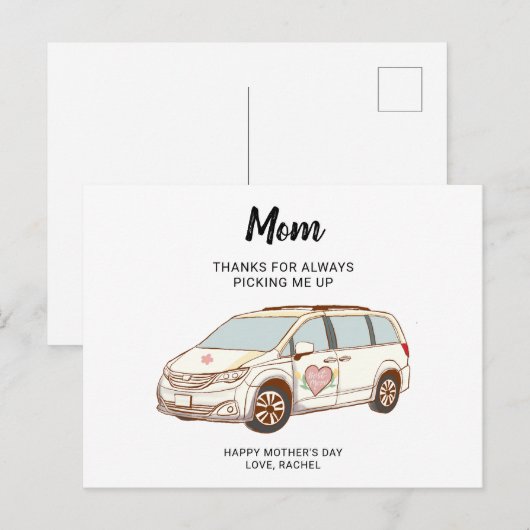 Minivan Mom Moederdag Schattige Best Mom Briefkaart (Voorkant / Achterkant)