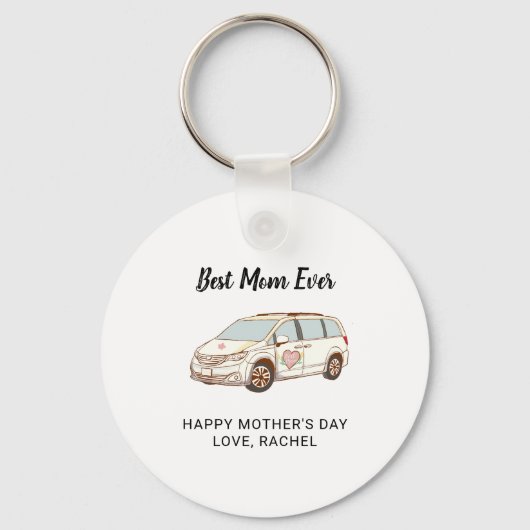 Minivan Mom Moederdag Schattige Best Mom Sleutelhanger (Voorkant)