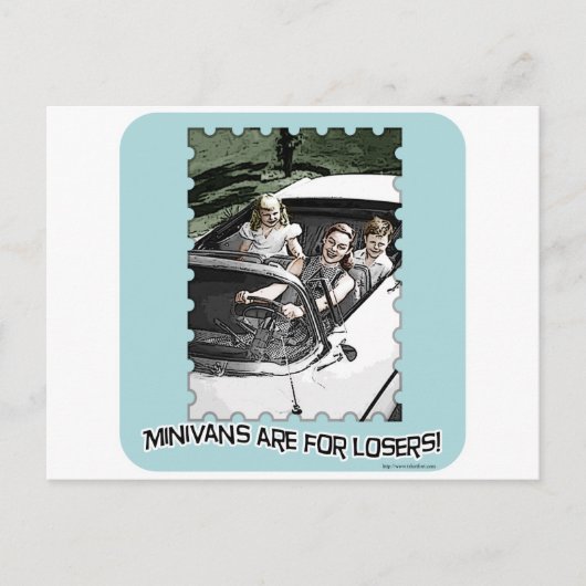 Minivans zijn 4 Losers. Briefkaart (Voorkant)