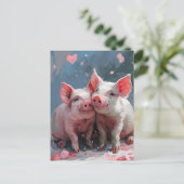 Minivarkens Valentijnsdag Briefkaart (Staand voorkant)