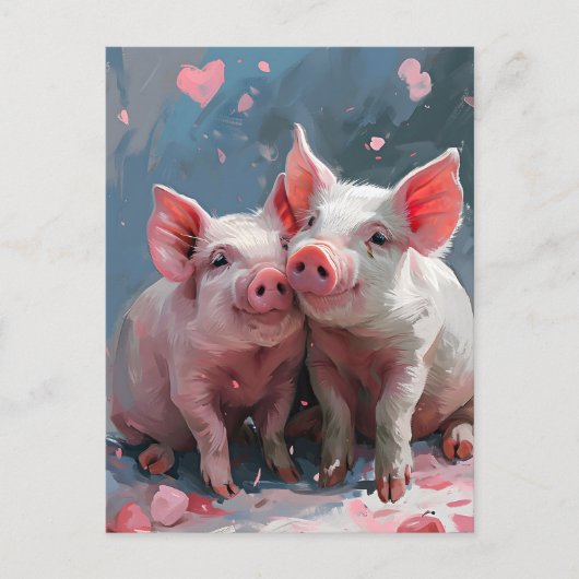 Minivarkens Valentijnsdag Briefkaart (Voorkant)