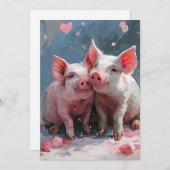 Minivarkens Valentijnsdag Feestdagenkaart (Voorkant / Achterkant)