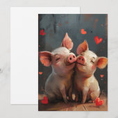 Minivarkens Valentijnsdag Feestdagenkaart (Voorkant / Achterkant)