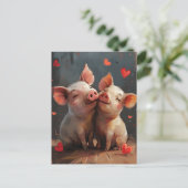 Minivarkens Valentijnsdag Feestdagenkaart (Staand voorkant)