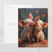 Minivarkens Valentijnsdag Feestdagenkaart (Voorkant / Achterkant)