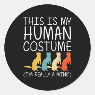 Mink Halloween Human Costume Weasel Otter Easy Ronde Sticker