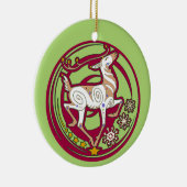 Mink Holidaze 2017 Reindeer Kerstversiering 2 Keramisch Ornament (Rechts)