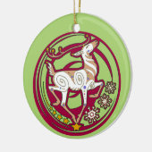 Mink Holidaze 2017 Reindeer Kerstversiering 2 Keramisch Ornament (Links)