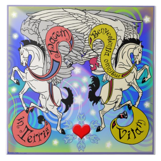 Mink Holidaze Pegasus Tile rechtop Tegeltje (Voorkant)