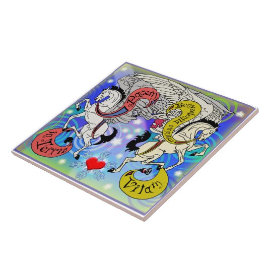 Mink Holidaze Pegasus Tile rechtop Tegeltje (Zijkant)